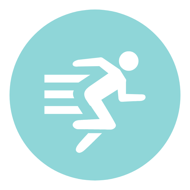 Exercise physical activity icon teal background