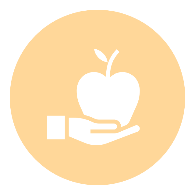 Healthy eating diet icon peach background